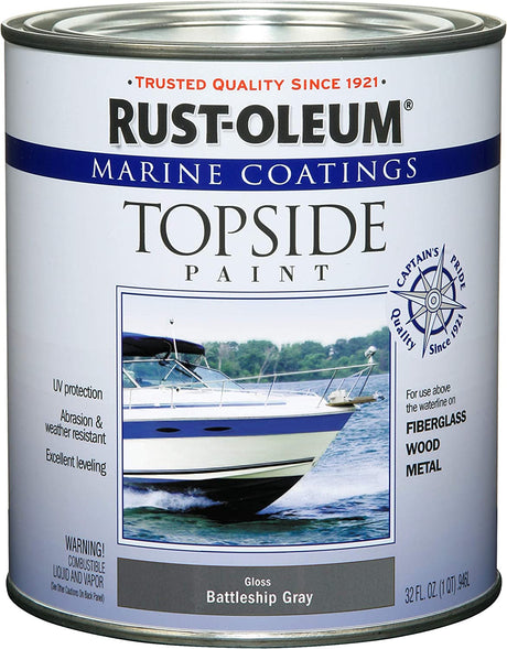 Gloss Battleship Gray Marine Coating Topside Paint 1 Quart - Rust-Oleum | Universal Auto Spares