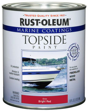 Gloss Bright Red Marine Coating Topside Paint 1 Quart - Rust-Oleum