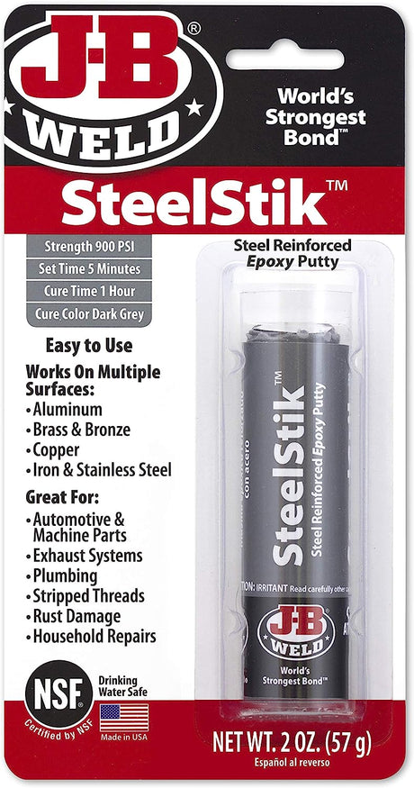 Steel Stik Steel Reinforced Epoxy Putty Stick 57g - J-B Weld | Universal Auto Spares
