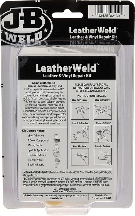 Eather Weld Vinyl And Leather Repair Kit - J-B Weld | Universal Auto Spares
