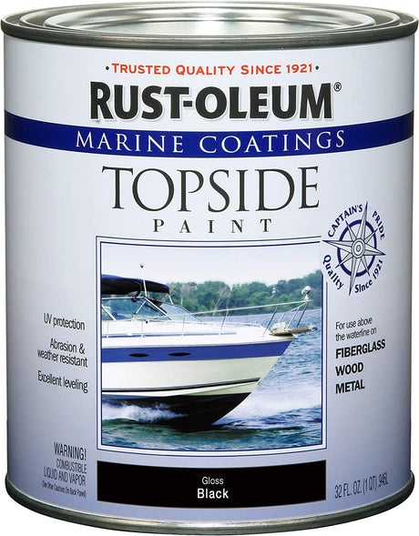 Gloss Black Marine Coating Topside Paint 1 Quart - Rust-Oleum | Universal Auto Spares