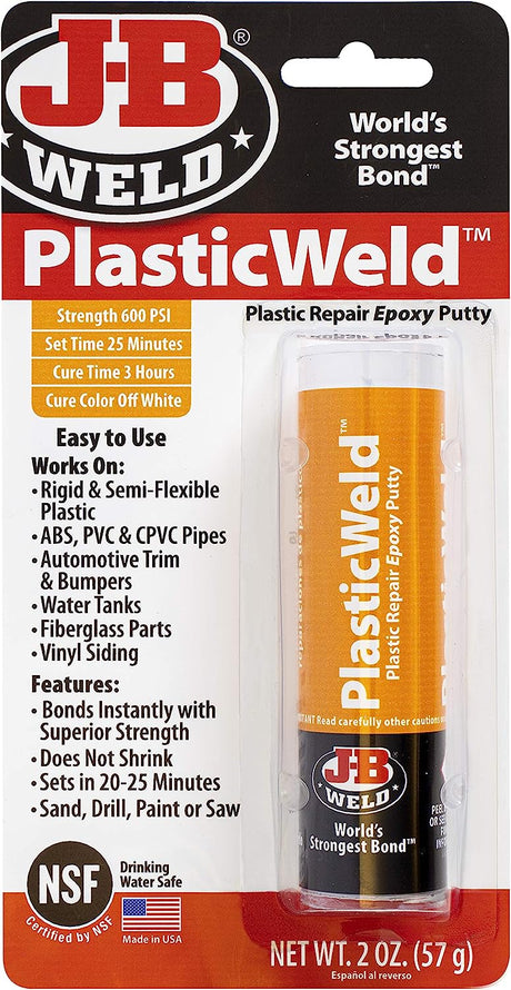 Plastic Weld Plastic Repair Epoxy Putty 57g  - J-B Weld | Universal Auto Spares