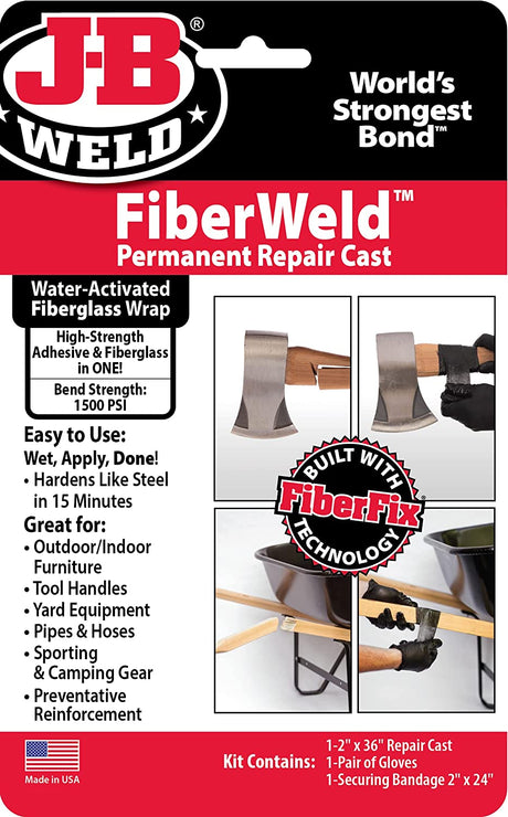 Fiber Weld Permanent Repair Cast  5cm * 91cm Fiberglass Wrap - J-B Weld | Universal Auto Spares