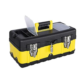 Large Portable Toolbox Iron Storage Box 405 x 190 x 185mm - DAGUAN