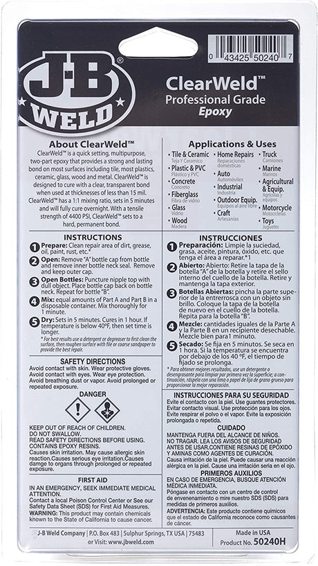 Clear Weld Professional Size 8 Oz - J-B Weld