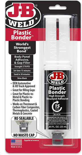 Plastic Bonder Epoxy Syringe 25ml Strong, Lasting Repairs - J-B Weld