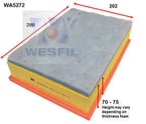 Air Filter A1773 Fits Renault WA5272 - Wesfil
