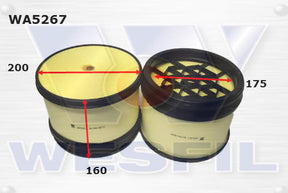 Air Filter HDA6035 Fits Hino WA5267 - Wesfil