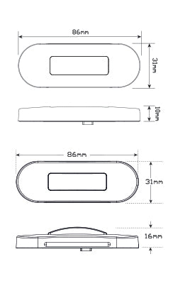 86 Series Rear End Outline Marker 12-24V Blister Pack - LED AutoLamps | Universal Auto Spares