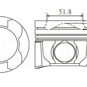 Piston & Pin Set TOYOTA 1VDFTV 8DP2064-STD - NASON