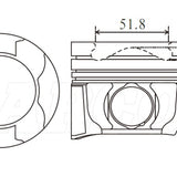 Piston & Pin Set TOYOTA 1VDFTV 8DP2064-1.00 - Nason