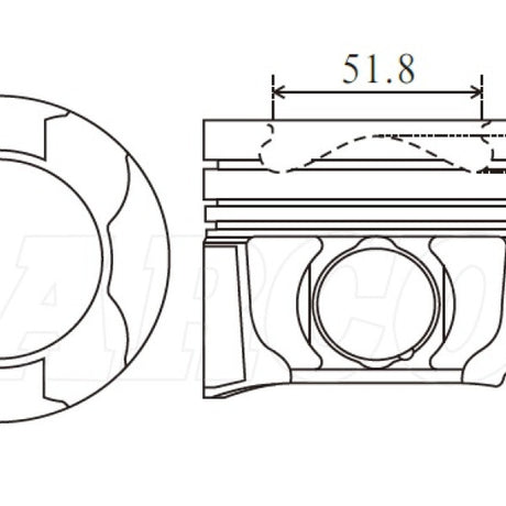 Piston & Pin Set TOYOTA 1VDFTV 8DP2064-1.00 - Nason
