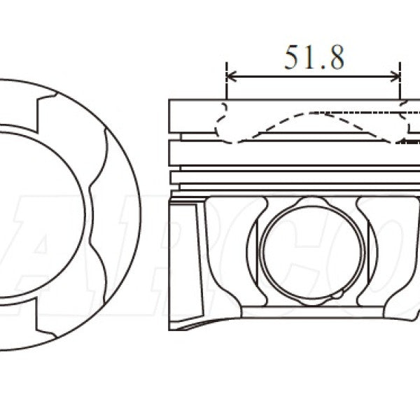 Piston & Pin Set TOYOTA 1VDFTV 8DP2064-1.00 - NASON