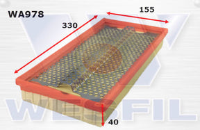 Air Filter A1994 Fits Mercedes WA978 - Wesfil
