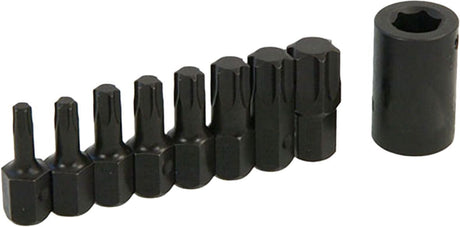 9 Piece 1/2˝ DR Impact Star Bit Set Slip-Resistant Manganese Phosphate - PKTool | Universal Auto Spares