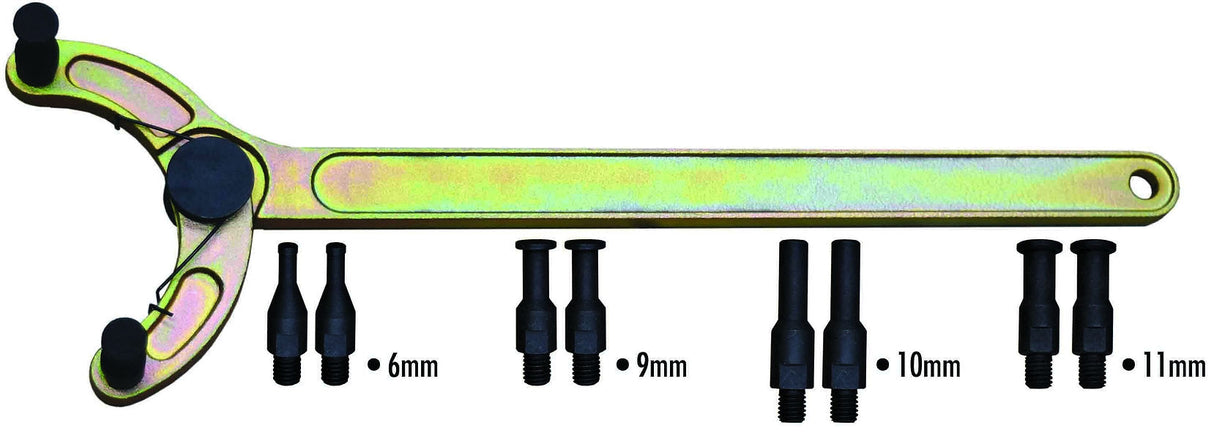 9 Piece Adjustable Universal Camshaft Pulley Holding Tool - PKTool | Universal Auto Spares