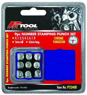 9 Piece CR-V Steel Number Stamping Set - PKTool