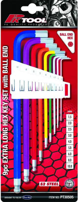 9 Pieces Metric Extra Long Ball End Hex Key Set High Level Torque - PKTool