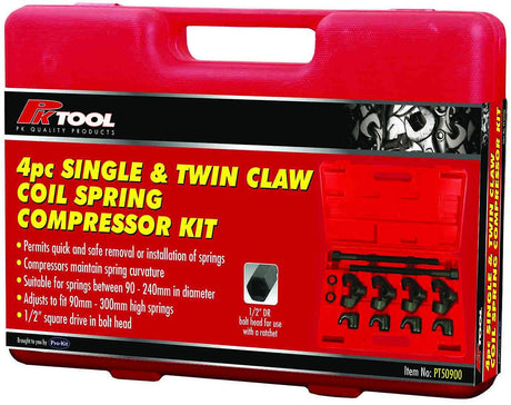 90 To 250mm High Springs Single & Twin Claw Compressor Kit - PKTool | Universal Auto Spares