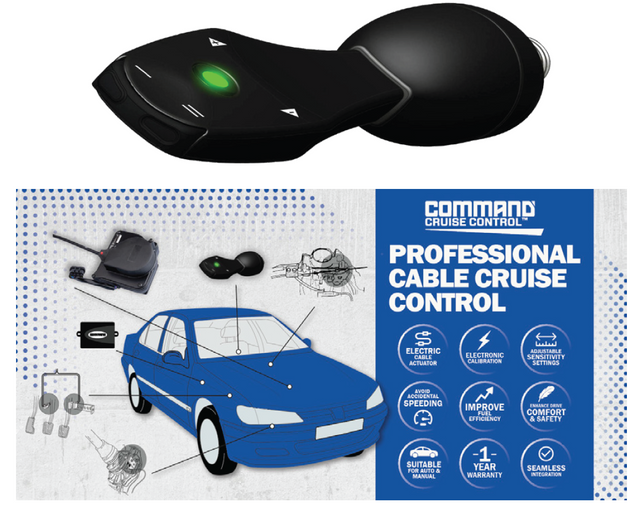 CABLE CRUISE CONTROL KIT INCL. STALK SWITCH (WITH DOUBLE MEMORY FUNCTION) - Command Cruise Control