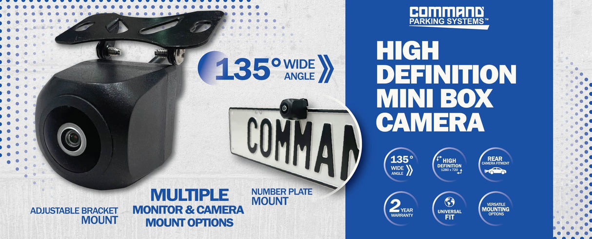 HIGH DEFINITION 135º MINI BOX CAMERA - Command Parking Systems