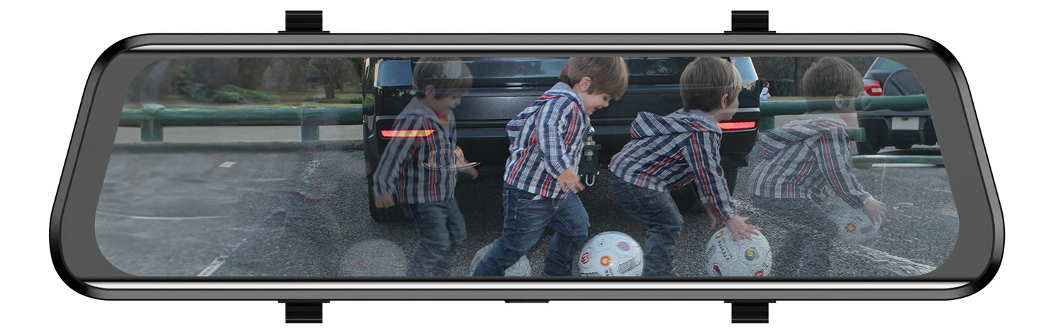 HIGH DEFINITION 9" FULL SCREEN REPLACEMENT MIRROR MONITOR - WITH DVR & 135º MINI BOX CAMERA - Command Parking Systems