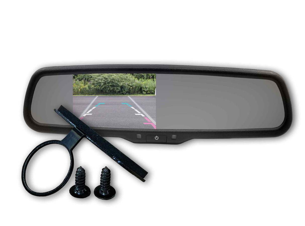 OE STYLE REPLACEMENT MIRROR MONITOR - WITH BUTTERFLY/FLUSH MOUNT CAMERA - Command Parking Systems