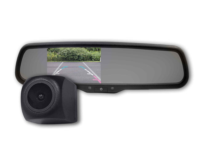 OE STYLE REPLACEMENT MIRROR MONITOR - WITH BOX STYLE CAMERA WITH IR LED - Command Parking Systems