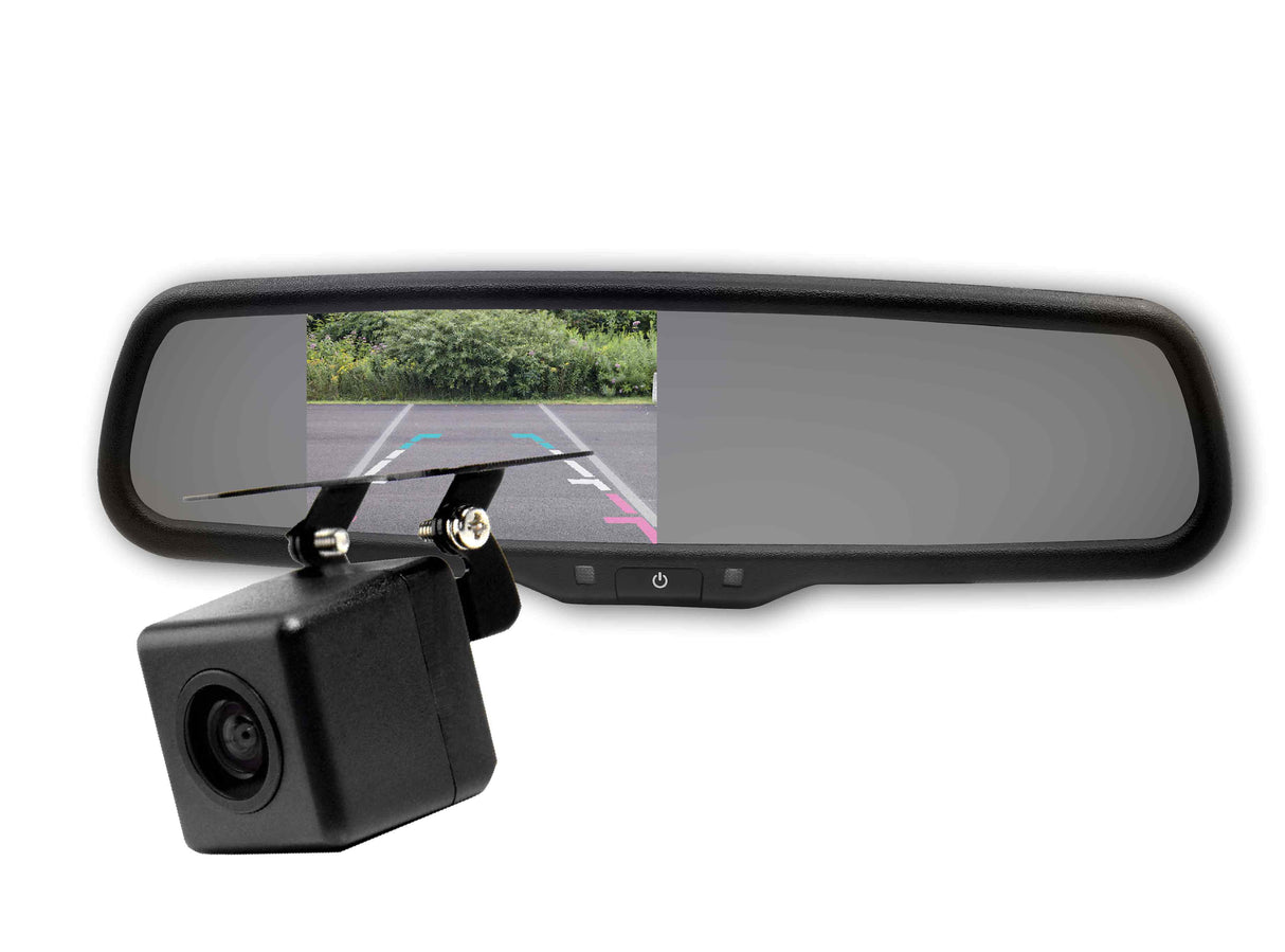 OE STYLE REPLACEMENT MIRROR MONITOR - WITH DYNAMIC TRAJECTORY LINES BOX CAMERA - Command Parking Systems