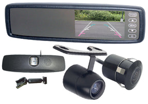 CLIP ON REPLACEMENT 4.3” MIRROR MONITOR - WITH BUTTERFLY/FLUSH MOUNT CAMERA - Command Parking Systems
