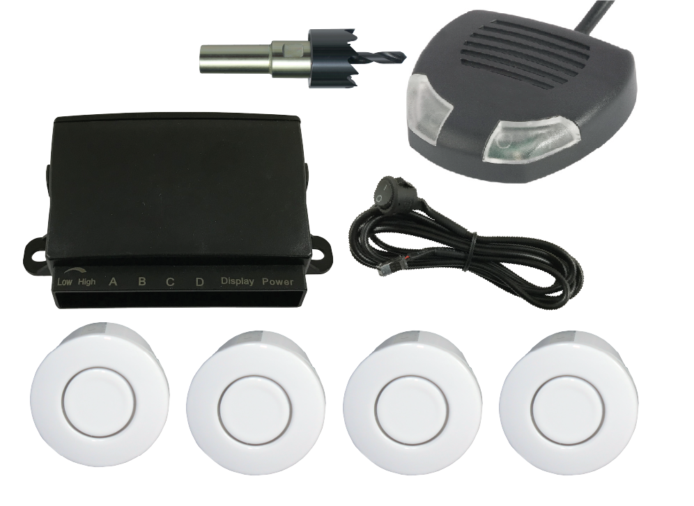 FRONT SENSOR KIT - WHITE SENSORS & BUZZER - Command Parking Systems