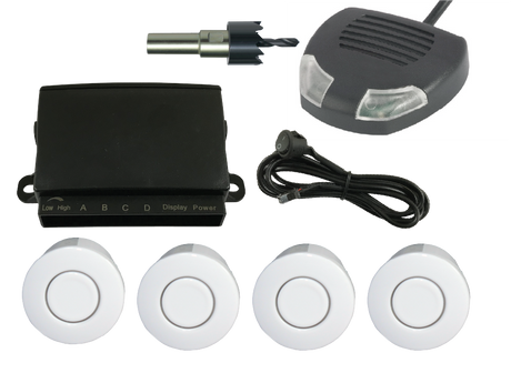 FRONT SENSOR KIT - WHITE SENSORS & BUZZER - Command Parking Systems