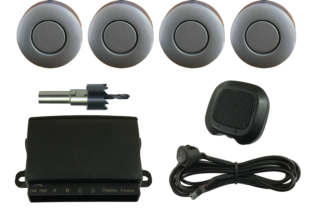REVERSING SENSOR KIT - SILVER SENSORS & BUZZER - Command Parking Systems