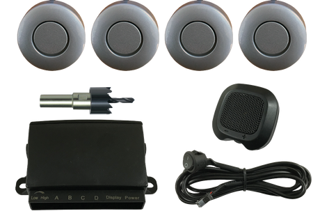 REVERSING SENSOR KIT - SILVER SENSORS & BUZZER - Command Parking Systems