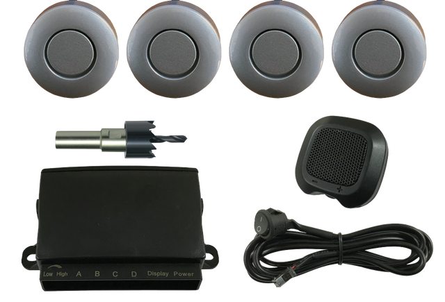 REVERSING SENSOR KIT - SILVER SENSORS & BUZZER - Command Parking Systems