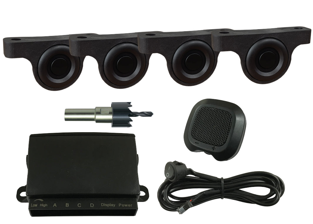 ALLOY TRAY REVERSE SENSOR KIT - BLACK SENSORS & BUZZER - Command Parking Systems