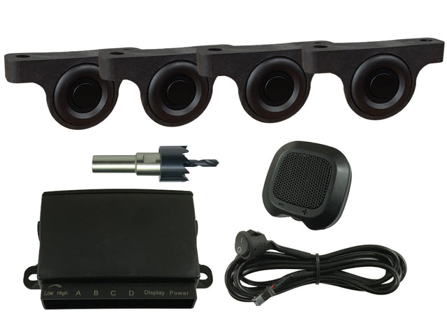 ALLOY TRAY REVERSE SENSOR KIT - BLACK SENSORS & BUZZER - Command Parking Systems