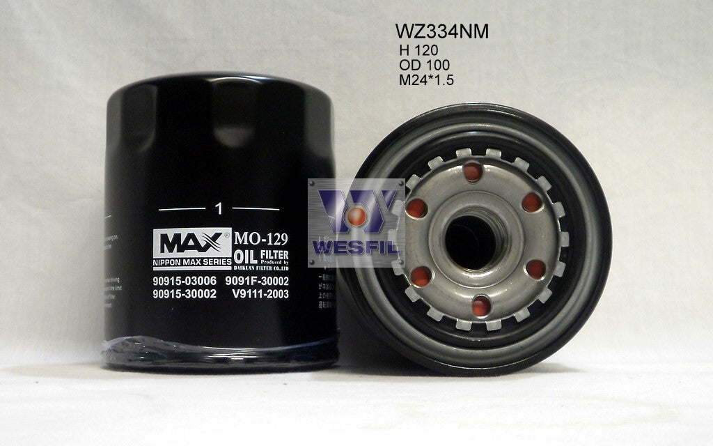 Oil Filter Z334 Fits Ford/Mazda/Toyota WZ334NM - Wesfil