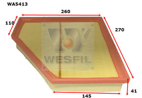 Air Filter A1938 Fits BMW WA5413 - Wesfil
