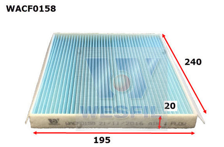 Cabin Filter RCA211P/RCA290P Fits Hyundai WACF0158 - Wesfil | Universal Auto Spares