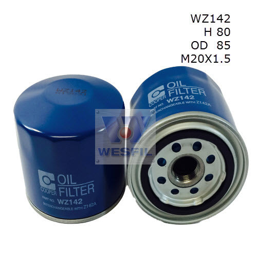 Oil Filter Z142 Multi Applic. WZ142 - Wesfil | Universal Auto Spares