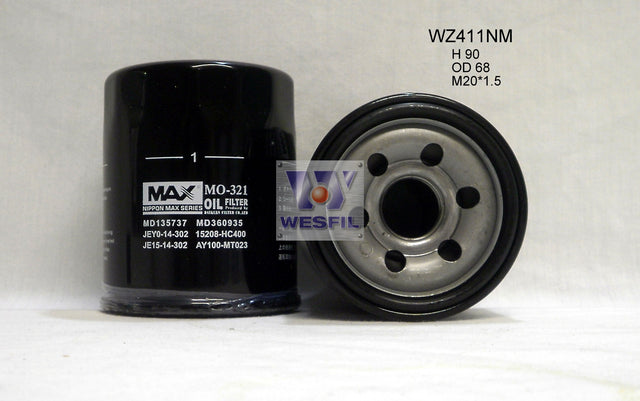 Oil Filter Z411 Fits Eunos/Ford/Mazda/Mitsubishi/Proton WZ411NM - Wesfil