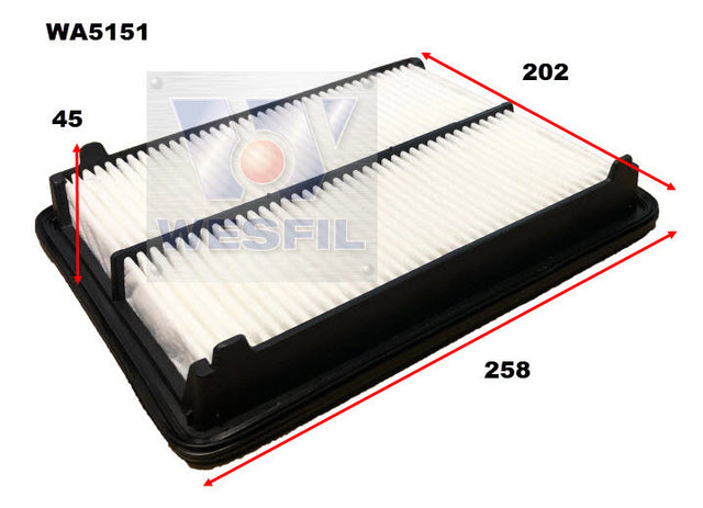 Air Filter A1627 Fits Honda WA5151 - Wesfil | Universal Auto Spares