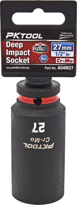 27mm 1/2″ Dr Deep Impact Socket 6pt - PKTool