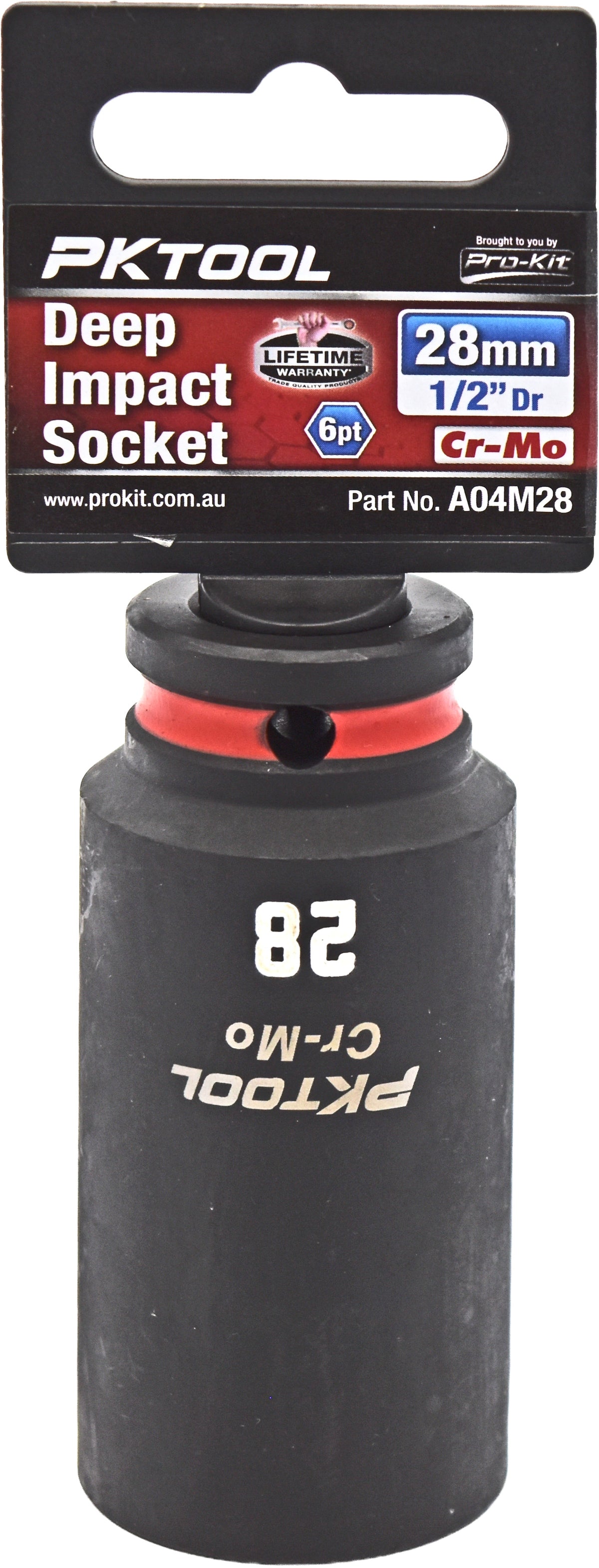 28mm 1/2″ Dr Deep Impact Socket 6pt - PKTool