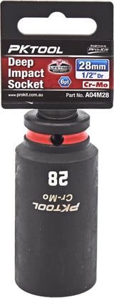 28mm 1/2″ Dr Deep Impact Socket 6pt - PKTool