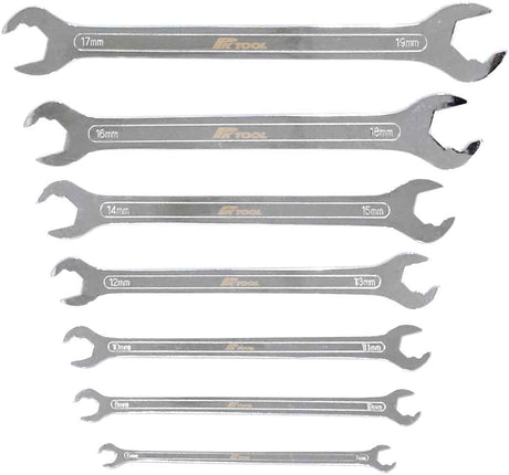 7 Piece Ultra-slim Ratcheting Open End Spanner Set - PKTool
