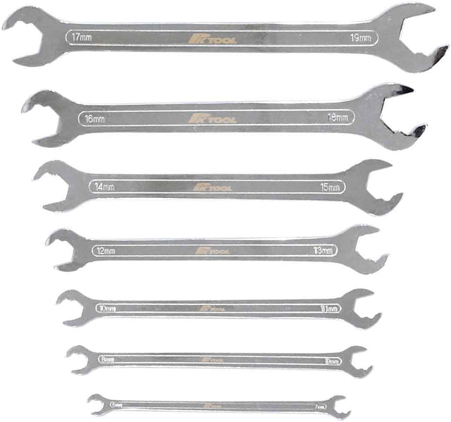 7 Piece Ultra-slim Ratcheting Open End Spanner Set - PKTool