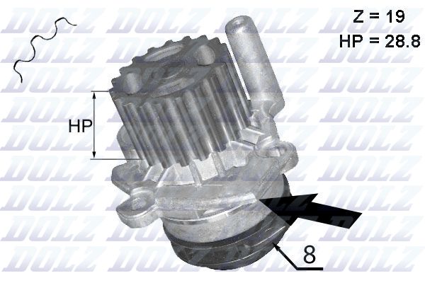 Audi Volkswagen Water Pump A224DZ - Austral | Universal Auto Spares