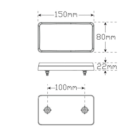 12V LED Stop/Tail/Indicator Lamp With Reflex Reflector 2 Pack - LED AutoLamps